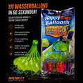 111 selbstverschließende Wasserballons – 3 Bündel Schnellfüll-System