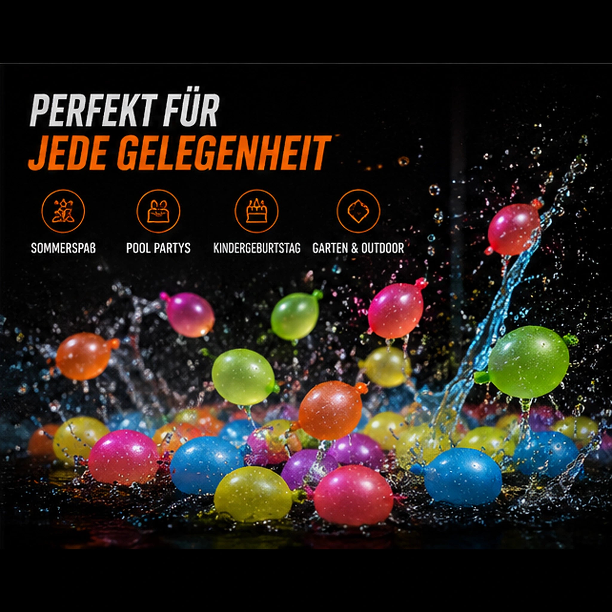 111 selbstverschließende Wasserballons – 3 Bündel Schnellfüll-System
