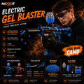 Elektrischer Gel-Blaster – Blue Camo / Red Camo mit Akku, USB-Ladekabel & Hopper
