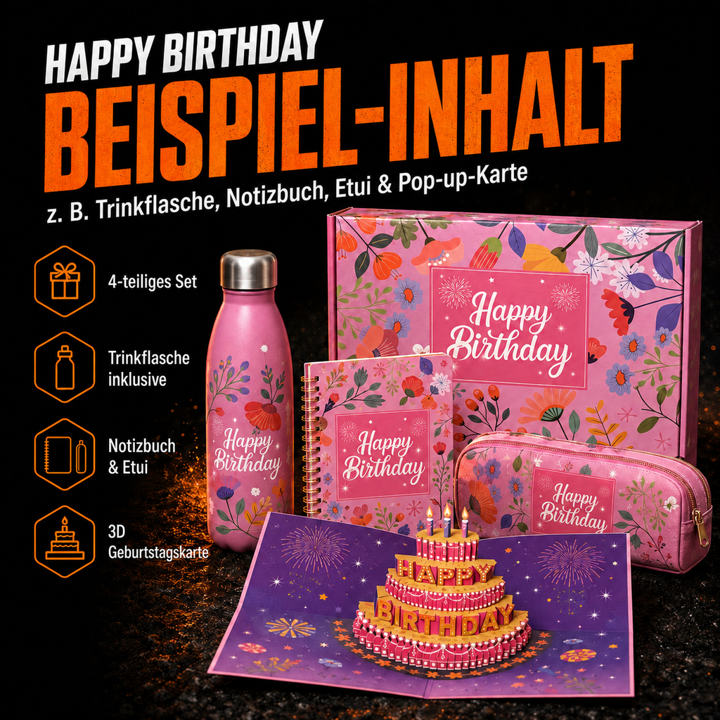 Happy Birthday Wunderbox mit 3D-Musikkarte und Überraschungsinhalt Für Mädchen