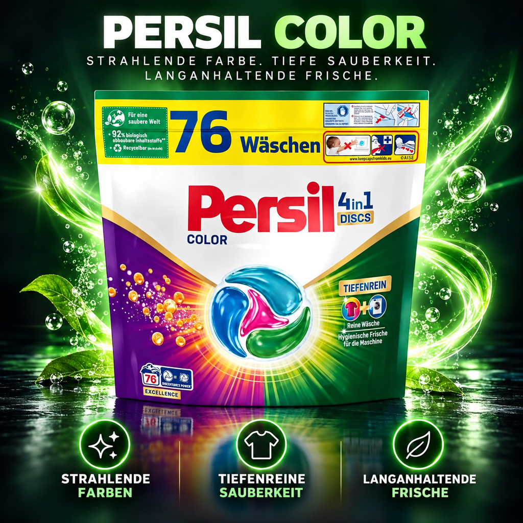 Persil Color 4in1 DISCS Tiefenrein – 76 Waschladungen – Colorwaschmittel Caps