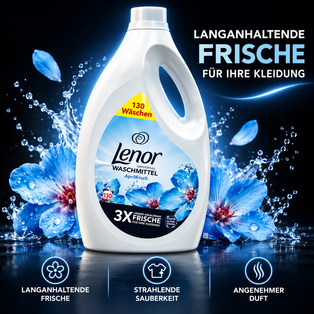 Lenor Universal Waschmittel Aprilfrisch – 130 Waschladungen – Flüssigwaschmittel