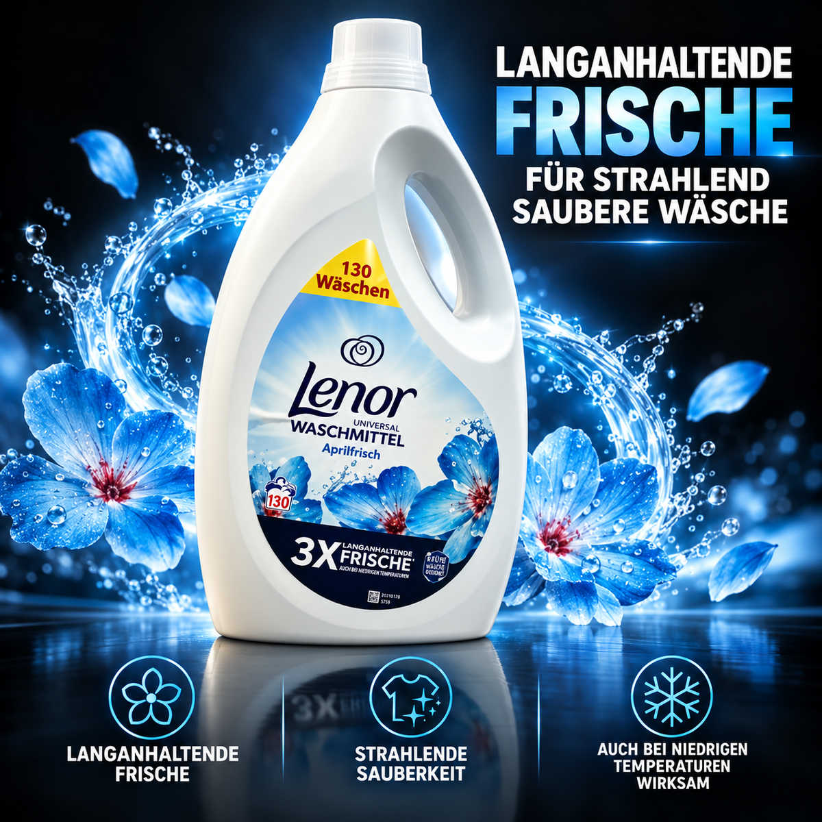 Lenor Universal Waschmittel Aprilfrisch – 130 Waschladungen – Flüssigwaschmittel