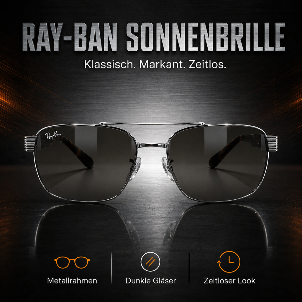 Ray-Ban RB3751 Casual Classic 004/B1 – Gunmetal / Dark Grey Sonnenbrille