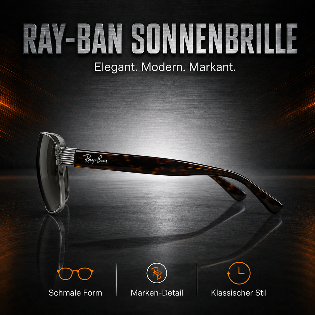 Ray-Ban RB3751 Casual Classic 004/B1 – Gunmetal / Dark Grey Sonnenbrille