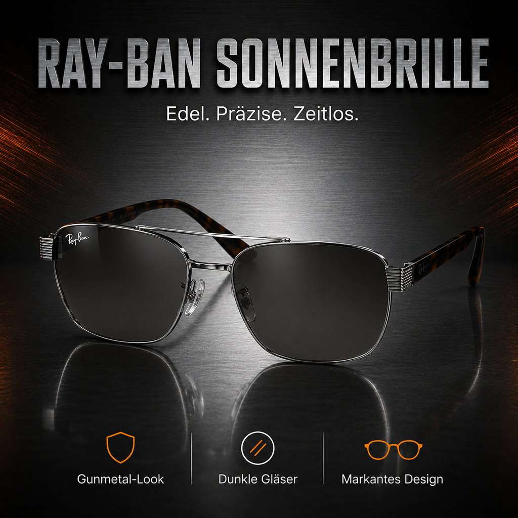 Ray-Ban RB3751 Casual Classic 004/B1 – Gunmetal / Dark Grey Sonnenbrille