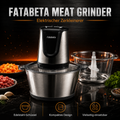 Fatabeta 500W elektrischer Zerkleinerer – 2 × 2 L Schüsseln für Fleisch, Gemüse & mehr
