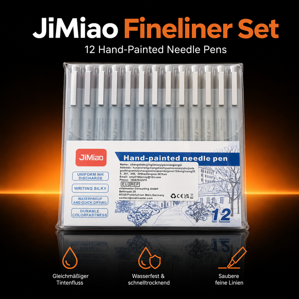 JiMiao Fineliner Set – 12-teiliges Zeichenstifte-Set