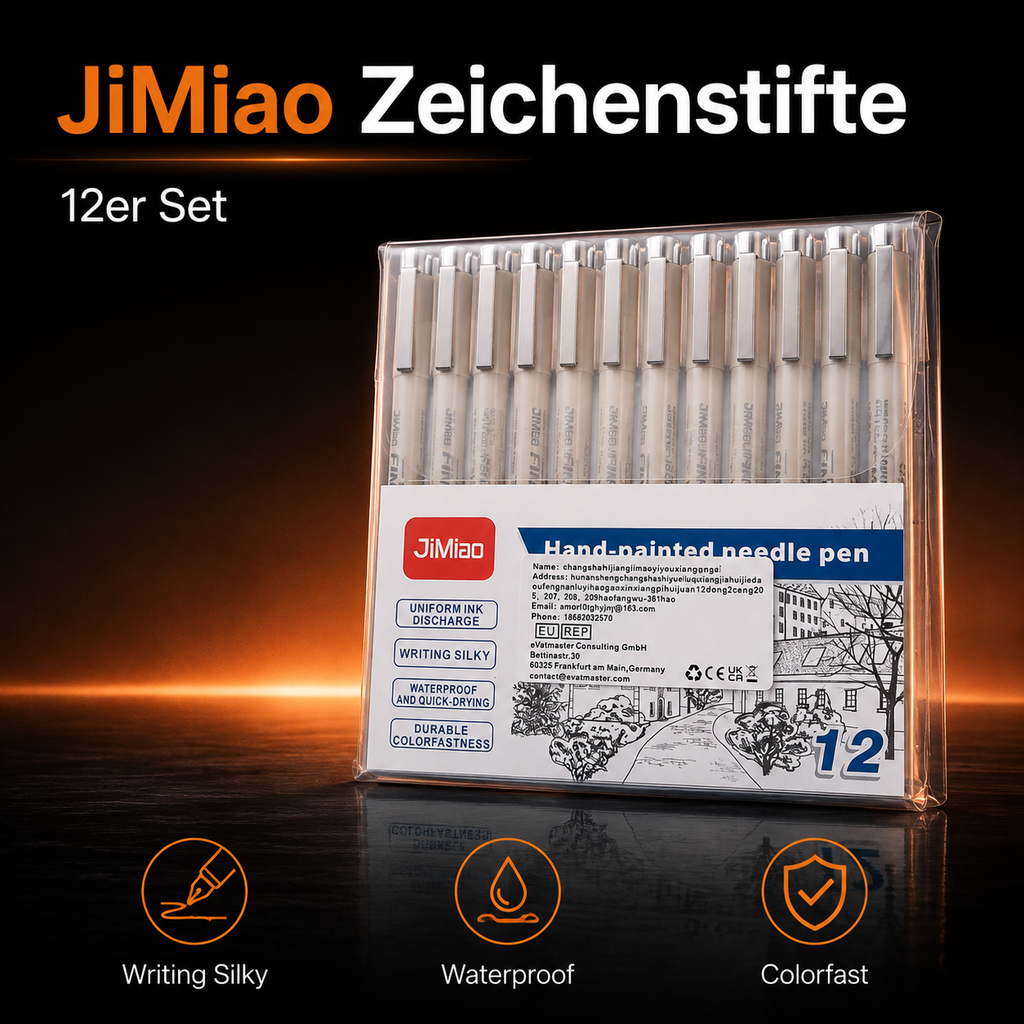 JiMiao Fineliner Set – 12-teiliges Zeichenstifte-Set