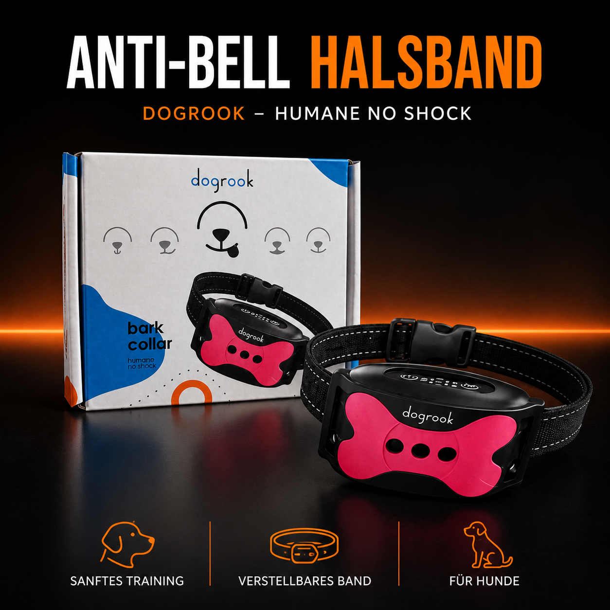DogRook Bark Collar – No-Shock Anti-Bell-Halsband mit Ton & Vibration