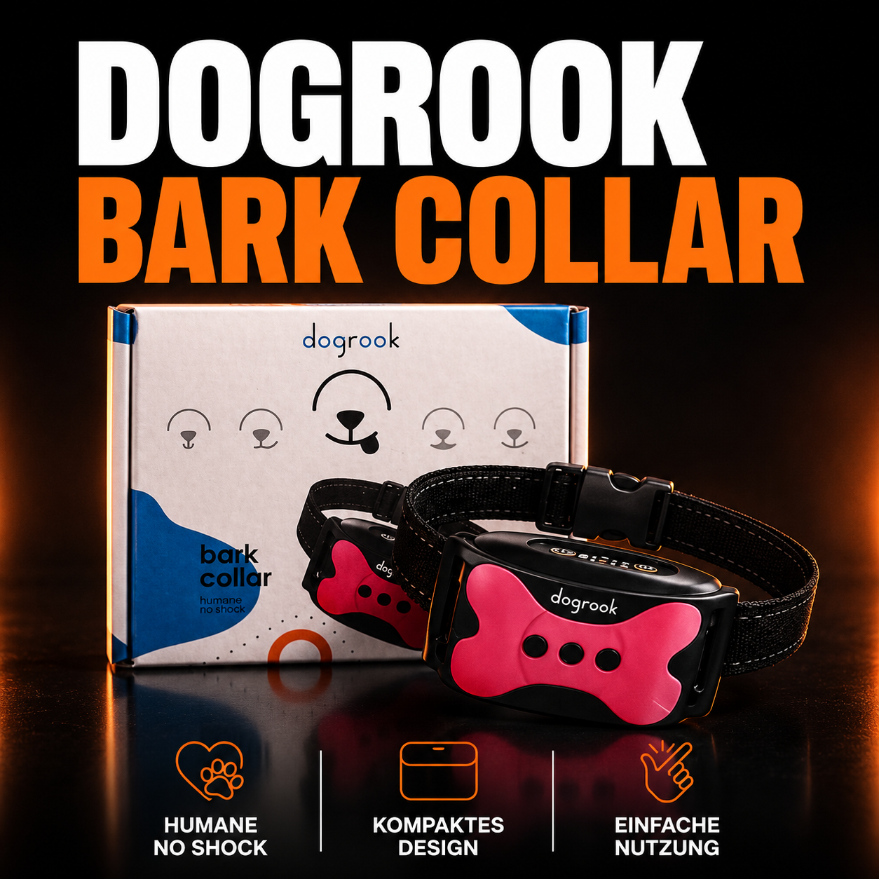 DogRook Bark Collar – No-Shock Anti-Bell-Halsband mit Ton & Vibration