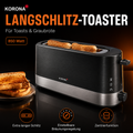 KORONA 21305 Langschlitz-Toaster 850 W – Schwarz/Edelstahl
