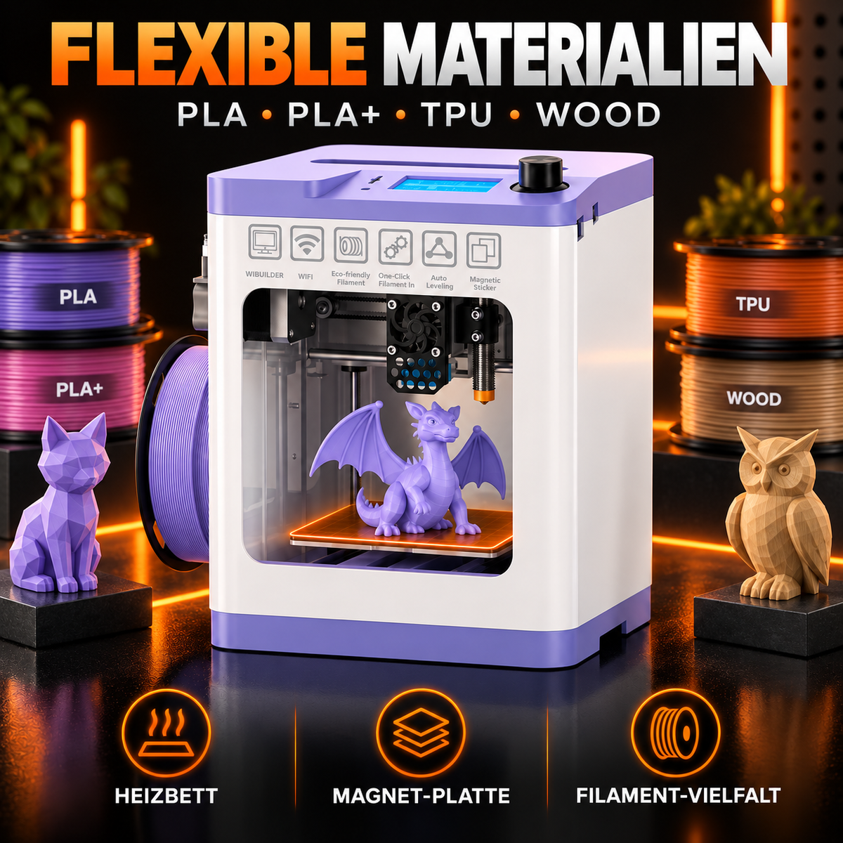 ENTINA Tina2S V10 Mini 3D-Drucker – WLAN, App, Auto-Leveling & beheiztes Druckbett
