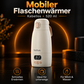 TotRun Mobiler Flaschenwärmer & Wasserkocher 520 ml – Akku, Temperaturregelung & Display – Beige