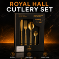 Royal Hall 24-teiliges Besteckset Gold – Edelstahl Besteck für 6 Personen
