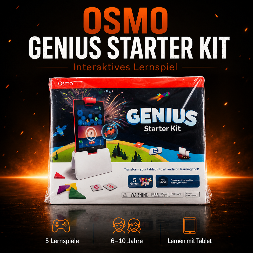 Osmo Genius Starter Kit für Fire Tablet – 5 interaktive Lernspiele