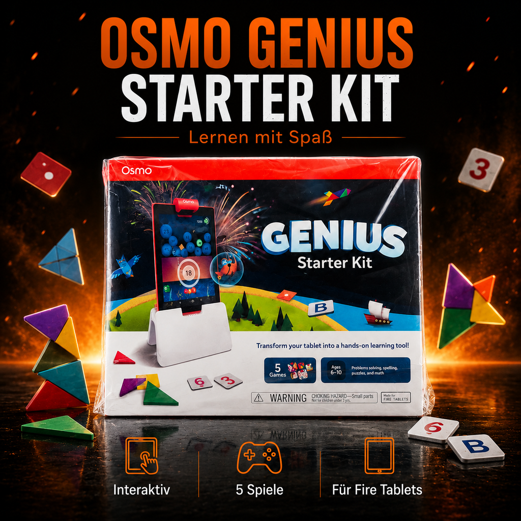 Osmo Genius Starter Kit für Fire Tablet – 5 interaktive Lernspiele