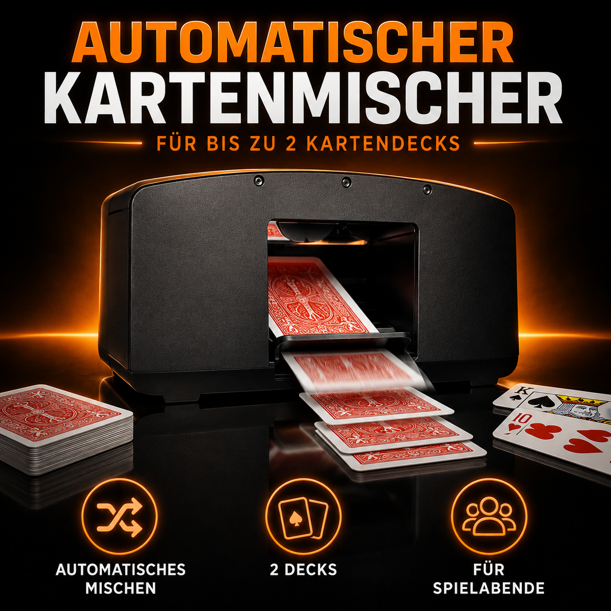 Automatischer Kartenmischer für 2 Kartendecks