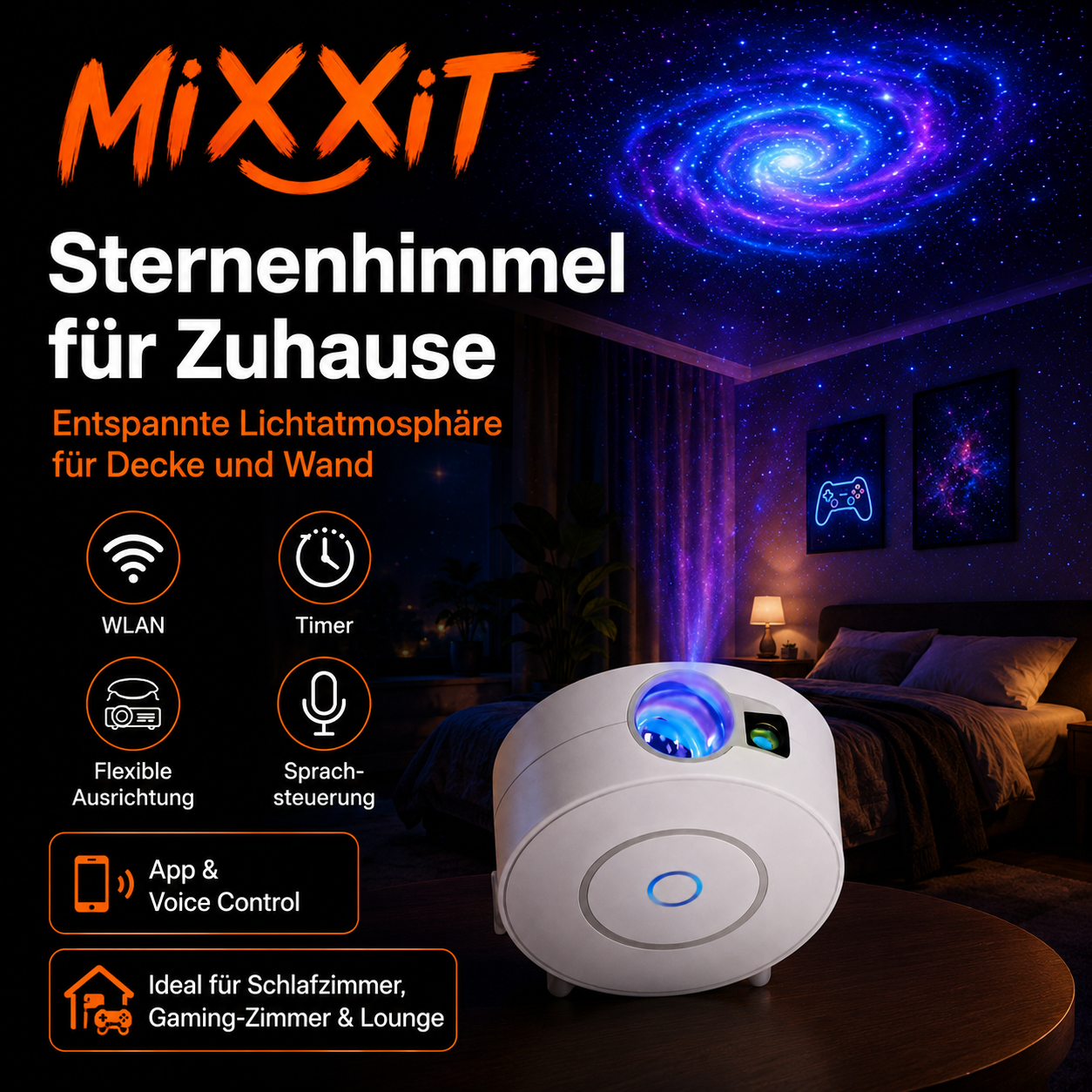Smart Star Projector – WLAN-Sternenhimmel mit App- und Sprachsteuerung