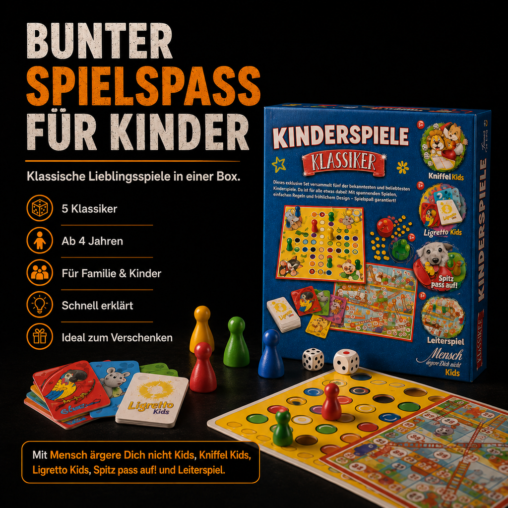 Schmidt Spiele Kinderspiele Klassiker – 5 Spiele in 1
