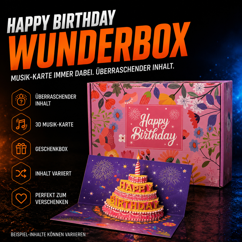 Happy Birthday Wunderbox mit 3D-Musikkarte und Überraschungsinhalt Für Mädchen