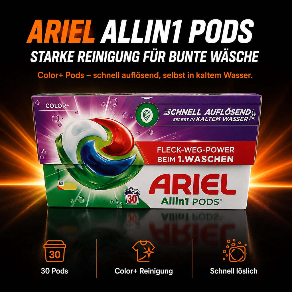 Ariel Allin1 Pods Color+ – 30 Waschmittel-Pods für Buntwäsche