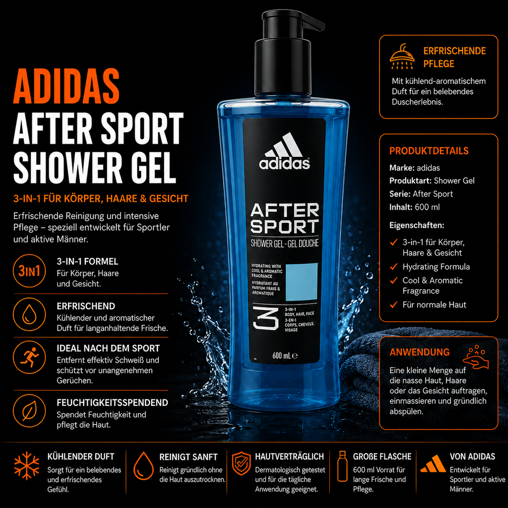 AXE Sport Blast 3-in-1 Duschgel – Körper, Gesicht & Haare mit Citrus-Duft