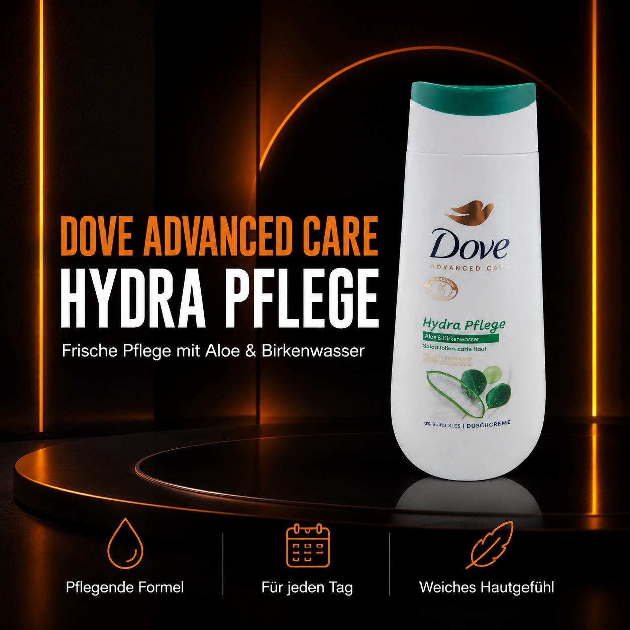 Dove Advanced Care Hydra Pflege Duschcreme mit Aloe & Birkenwasser