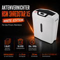 HSM shredstar X5 White Edition Aktenvernichter – Partikelschnitt, 18 Liter