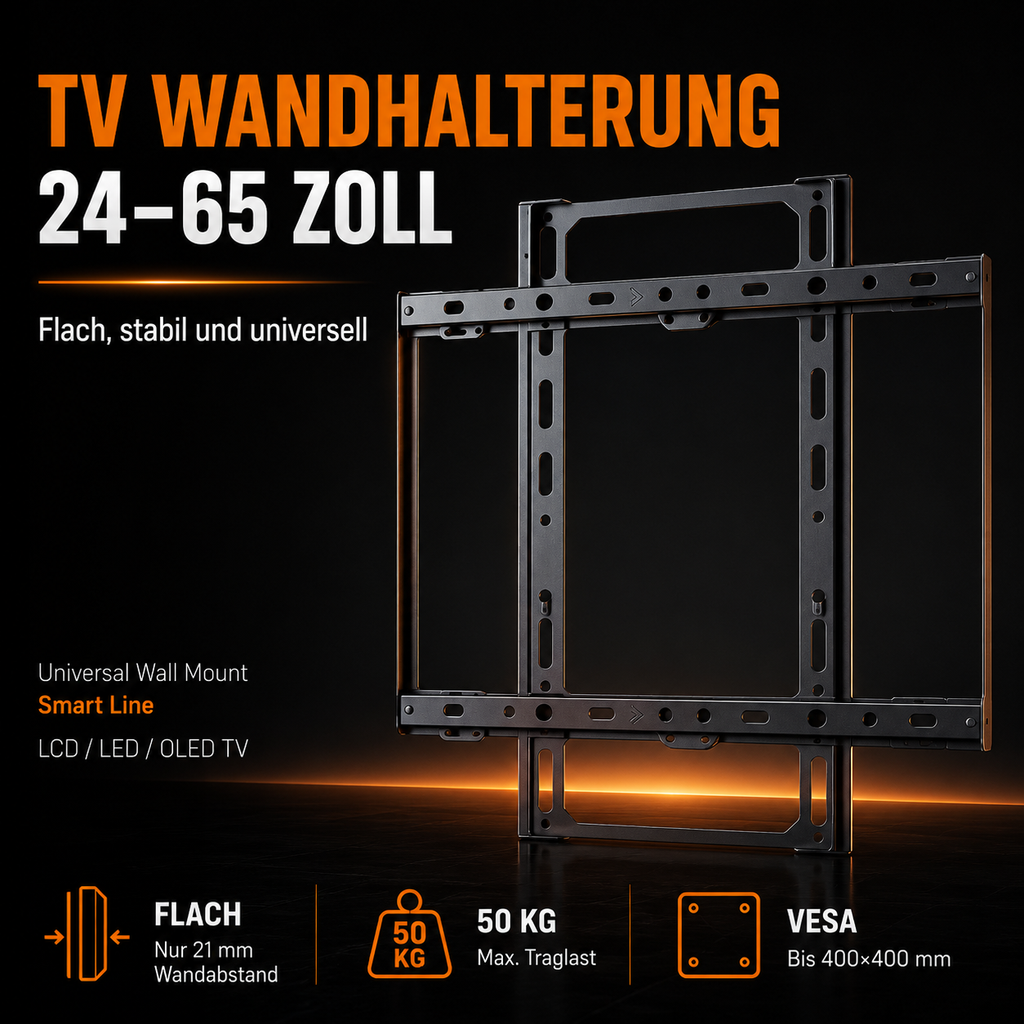 One For All Smart Line WM2400 TV-Wandhalterung – 24–65 Zoll, bis 50 kg