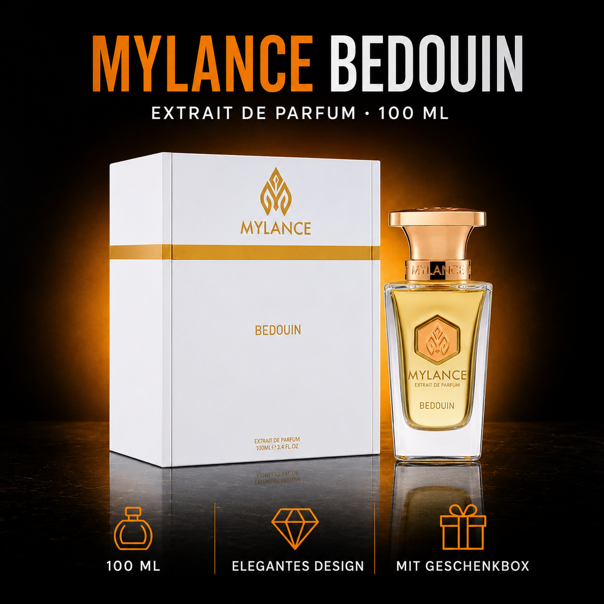 MYLANCE Bedouin Extrait de Parfum 100 ml – luxuriöser Unisex-Duft