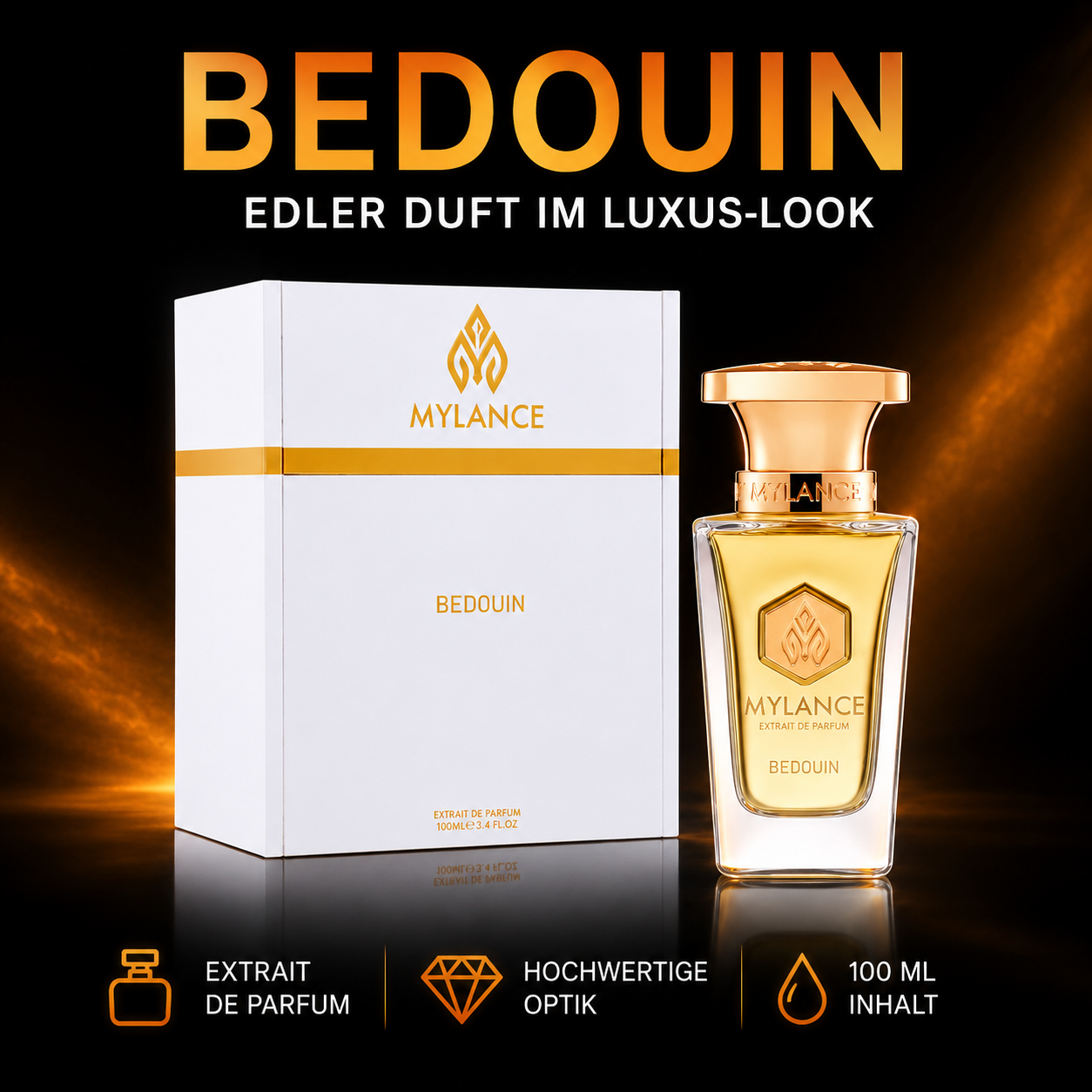 MYLANCE Bedouin Extrait de Parfum 100 ml – luxuriöser Unisex-Duft
