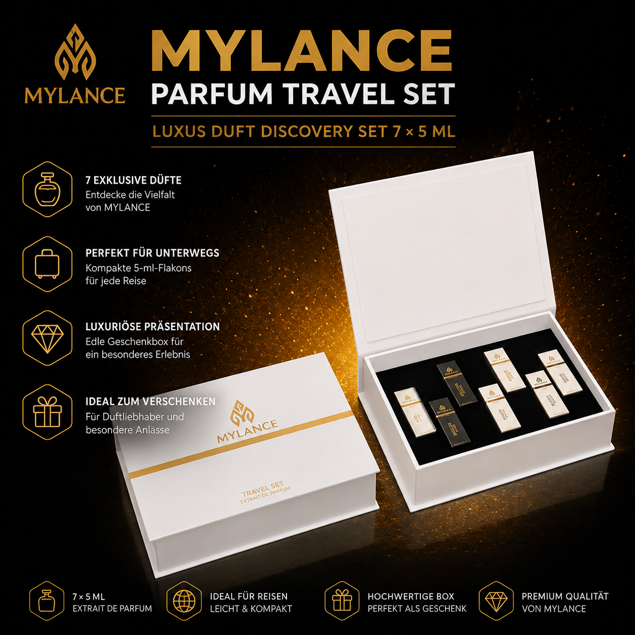 MYLANCE Parfum Travel Set – Luxury Discovery Set 7 × 5 ml
